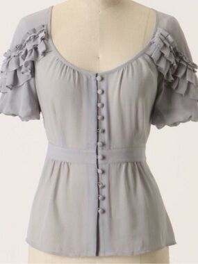 Floreat Silk Ruffle Blouse